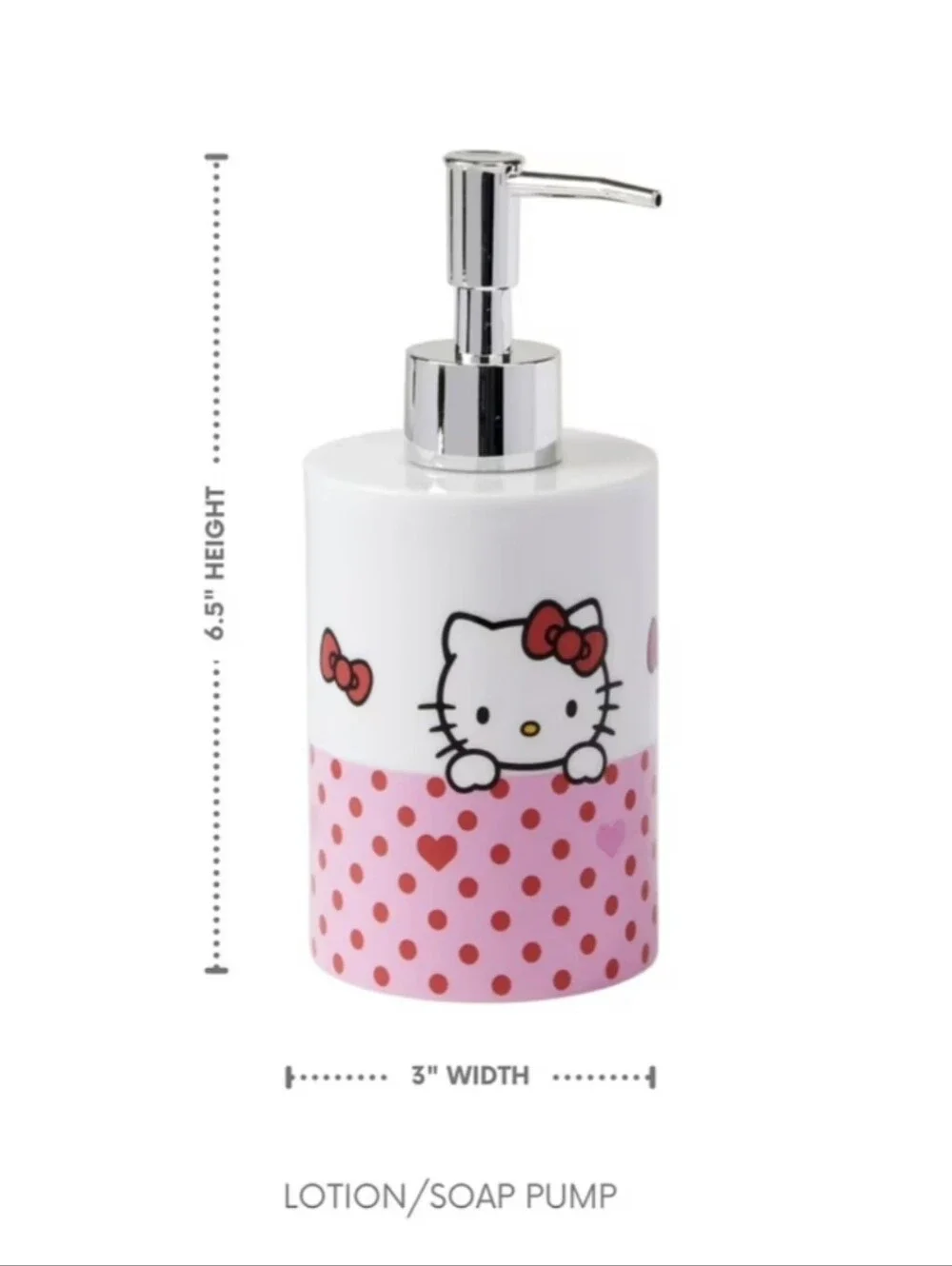 Hello Kitty Pink & Red Polka Dot 3-Piece Bathroom Accessory Set